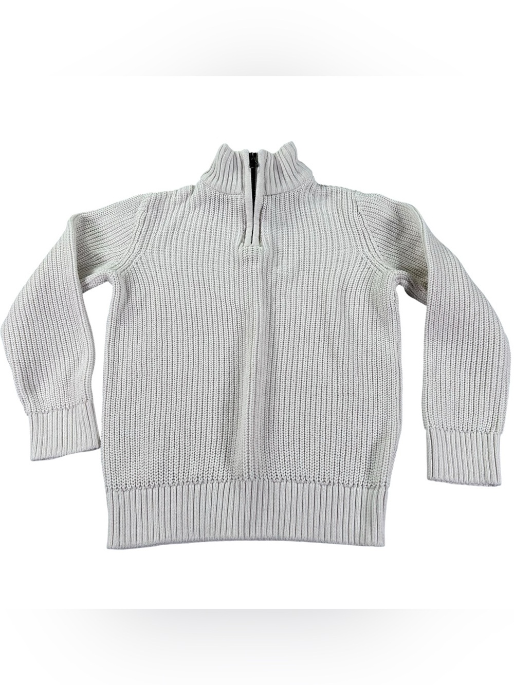 The Children’s Place Boys Sherpa Lined Half Zip Sweater 5/6 Cream Cotton